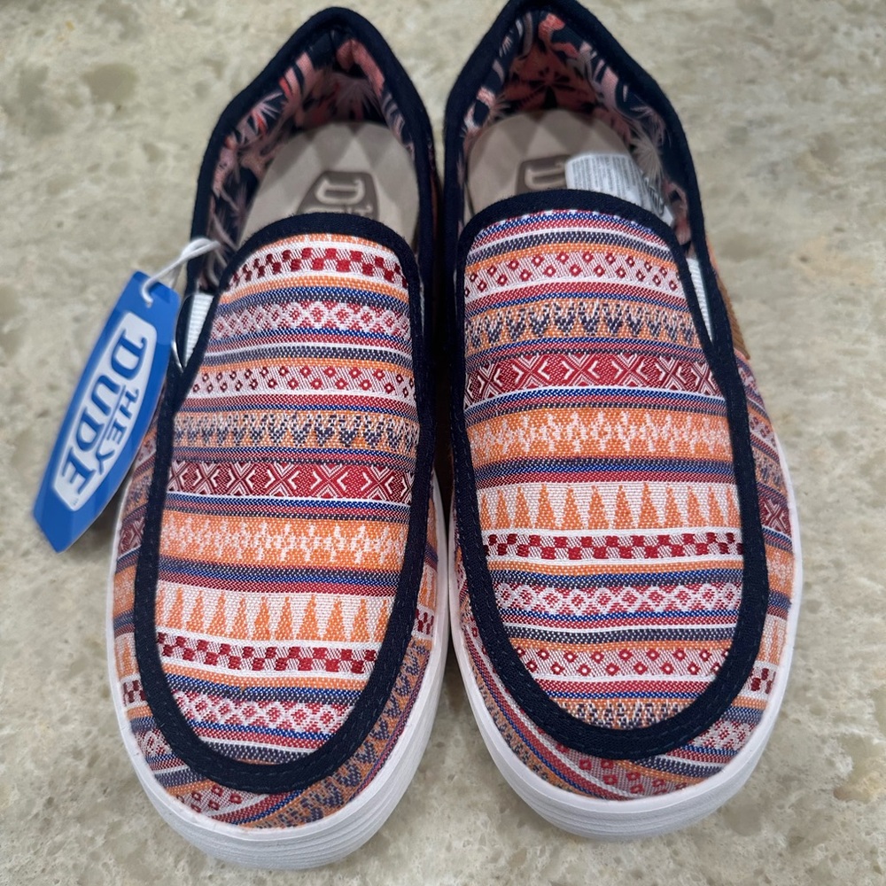 NEW Hey Dude Sunapee Craft Linen Print Shoe Women’s Shoe sz 8